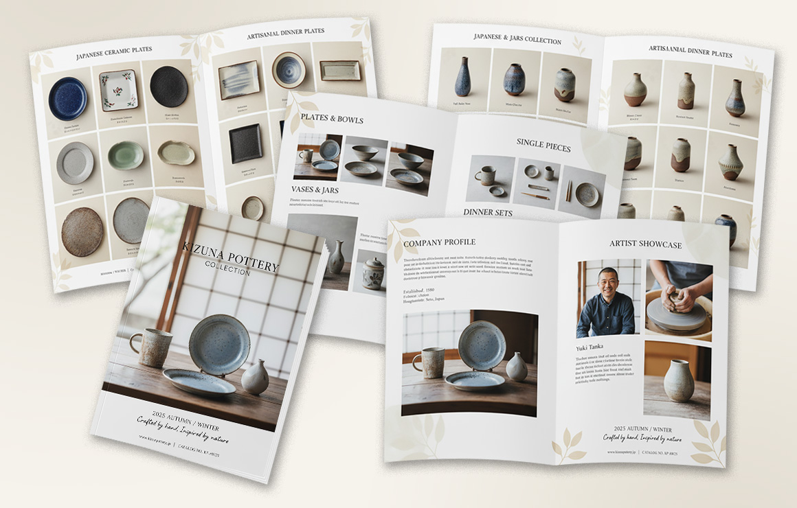 A4サイズ16ページ中綴じカタログ