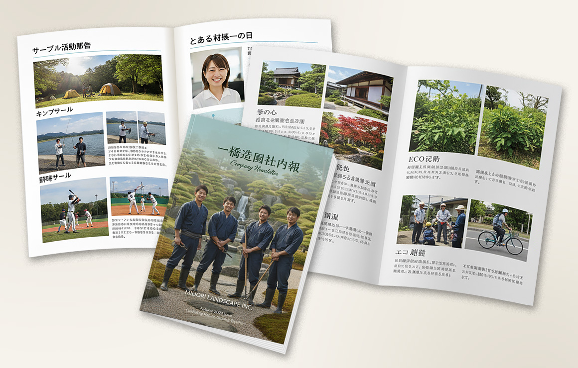 A4サイズ8ページ中綴じ社内報制作