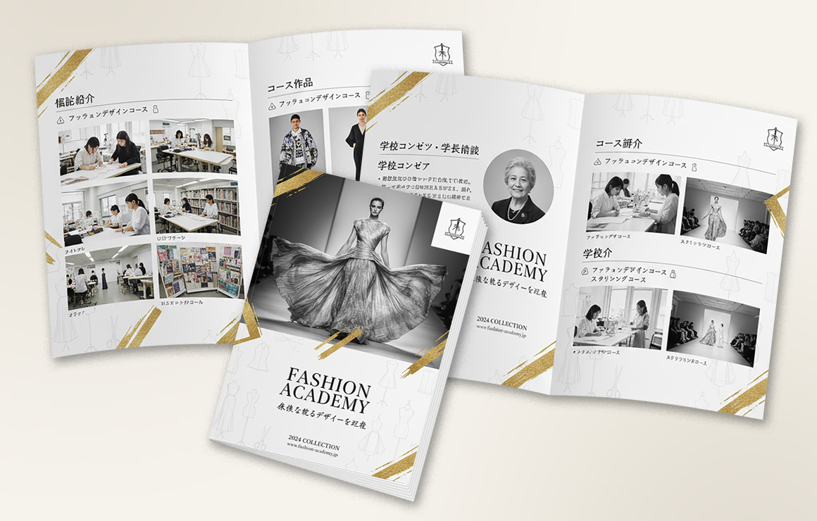 A4サイズ4ページ中綴じ学校案内