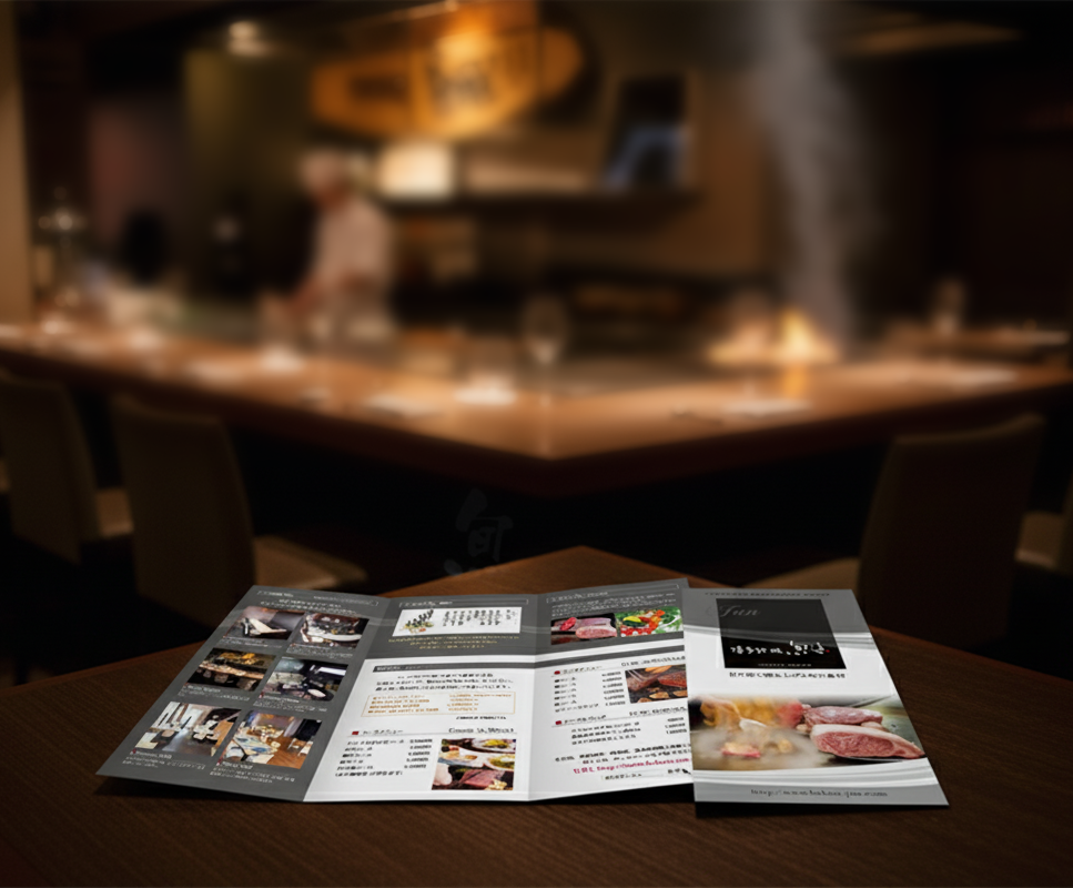 お店の雰囲気を伝えるリーフレット